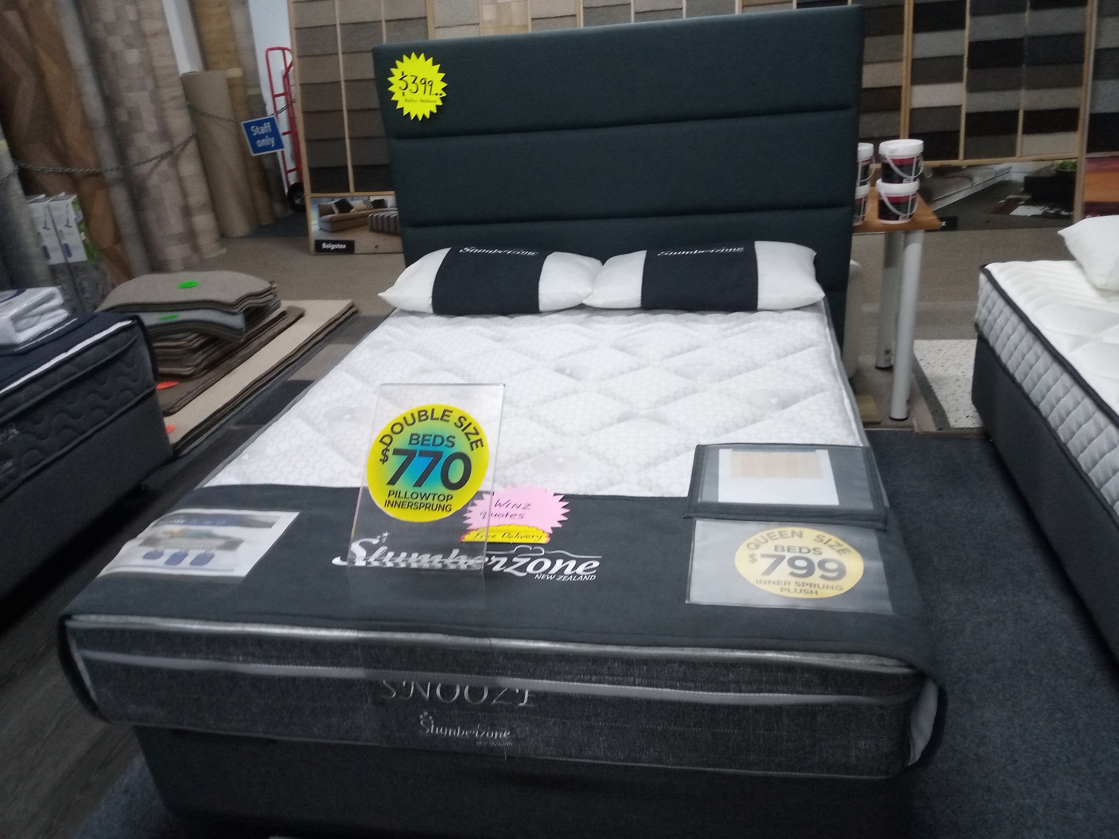Slumberzone Snooze Innersprung Plush Double Mattress and Base